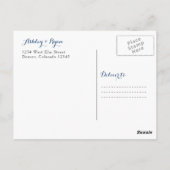 水彩の木うさぎ冬の結婚式ありがとう ポストカード (裏面)