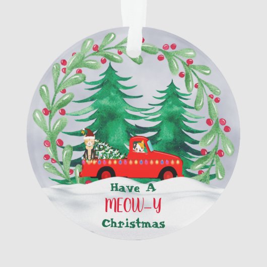 水彩の木とヴィンテージ オーナメント (裏面)