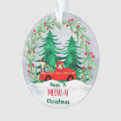 水彩の木とヴィンテージ オーナメント (正面)