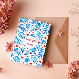 水彩の枝と花お母さんのことが大好き シーズンカード