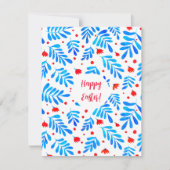 水彩の枝と花イースターカード シーズンカード (正面)