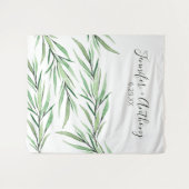 水彩の枝の背パーソナライズされた景 タペストリー (正面(横))