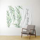 水彩の枝の背パーソナライズされた景 タペストリー (インサイチュ(横))