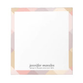 水彩の格子模様の暖かいパレットモノグラム ノートパッド (正面)