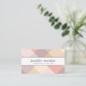 水彩の格子模様ピンククリームマウブグレー 名刺 (スタンド正面)