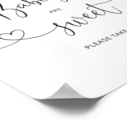 水彩の桃のベビーは甘くて楽しい ポスター (角)