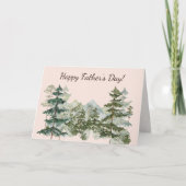 水彩の森と山の父素朴の日 カード (正面)