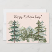 水彩の森と山の父素朴の日 カード (正面)
