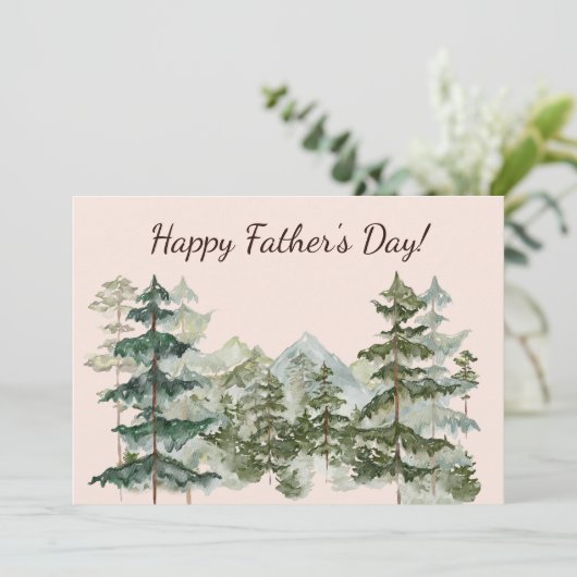 水彩の森と山の父素朴の日 カード (スタンド正面)