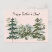 水彩の森と山の父素朴の日 ポストカード (正面)