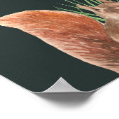 水彩の森と手描きのシームレスなパターン ポスター (角)