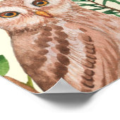 水彩の森と手描きのシームレスなパターン ポスター (角)