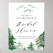 水彩の森のウェディングシャワーのお出迎え ポスター (正面)