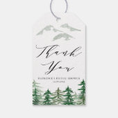 水彩の森のウェディングシャワーのお礼 ギフトタグ (裏面)