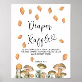 水彩の森のキノコ – おむつラッフル ポスター