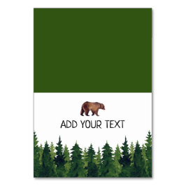 水彩の森のクマのビュッフェカード  テーブルナンバー