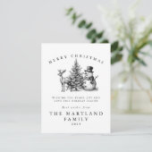 水彩の森のクリスマスカード シーズンカード (スタンド正面)