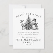 水彩の森のクリスマスカード シーズンカード (正面)