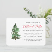 水彩の森のクリスマスパーティの招待状。 シーズンカード (スタンド正面)