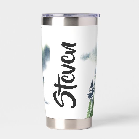 水彩の森のシパーソナライズされたーン 保温保冷タンブラー
