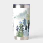 水彩の森のシパーソナライズされたーン 保温保冷タンブラー (背面)