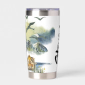水彩の森のシパーソナライズされたーン 保温保冷タンブラー (正面)