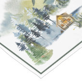 水彩の森のシーンのショートテーブルランナー ショートテーブルランナー (コーナー)