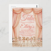 水彩の森のバレリーナ招待状🦊🐰🩰 ポストカード (正面/裏面)