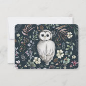 水彩の森のフクロウ植物 出欠カード (裏面)