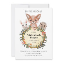 水彩の森のログベイビーシャワーのデザイン