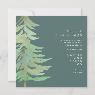 水彩の森の企業のクリスマスカード 招待状
