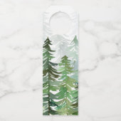 水彩の森の企業のクリスマスホリデー ボトルネックタグ (裏面)