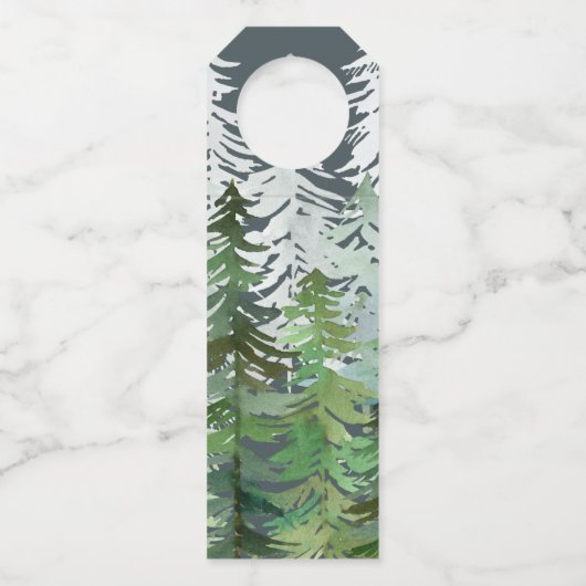 水彩の森の企業のクリスマスホリデー ボトルネックタグ (裏面)