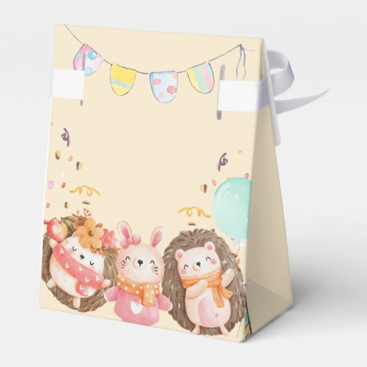 水彩の森の動物の子供の誕生日 フェイバーボックス (裏面サイド)