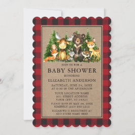 水彩の森の動物シャワー クラフト プライド 招待状