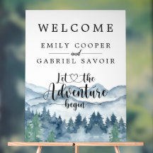 水彩の森の山のウェディングレセプション