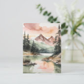 水彩の森の山の自然 シーズンポストカード (スタンド正面)
