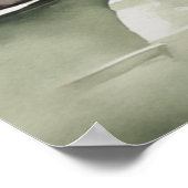 水彩の森の山の自然 ポスター (角)