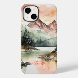 水彩の森の山の自然 Case-Mate iPhone 14ケース