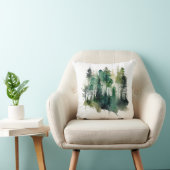 水彩の森の木々自然グリーンブラウン クッション (椅子)