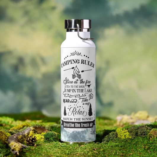 水彩の森の木キャンプ規則 ウォーターボトル (アウトドア)