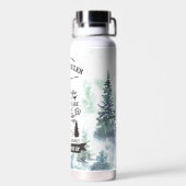 水彩の森の木キャンプ規則 ウォーターボトル (背面)