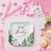 水彩の森の森の赤ちゃんシャワー ペーパープレート (パーティー)