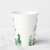 水彩の森の森の赤ちゃんシャワー 紙コップ (右)