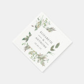 水彩の森の結婚緑 スタンダードカクテルナプキン (角)