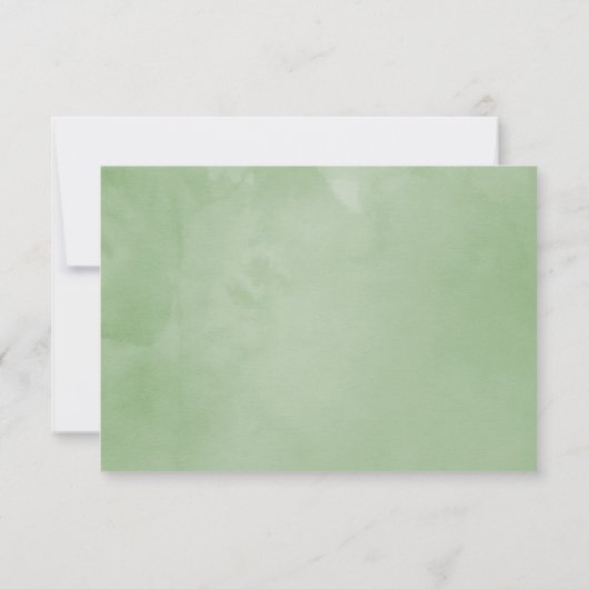 水彩の森の結婚緑 出欠カード (裏面)