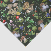 水彩の森の緑のキノコの果実グリーン 薄葉紙 (詳細)