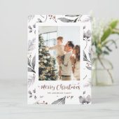 水彩の森の緑の写真クリスマスカード シーズンカード (スタンド正面)