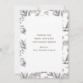 水彩の森の緑の写真クリスマスカード シーズンカード (裏面)