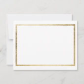 水彩の森の緑の金ゴールド白の花嫁 招待状 (裏面)